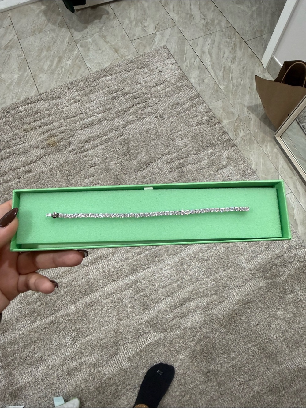 Swarovski Silver Crystal Tennis Bracelet - Clear Stones